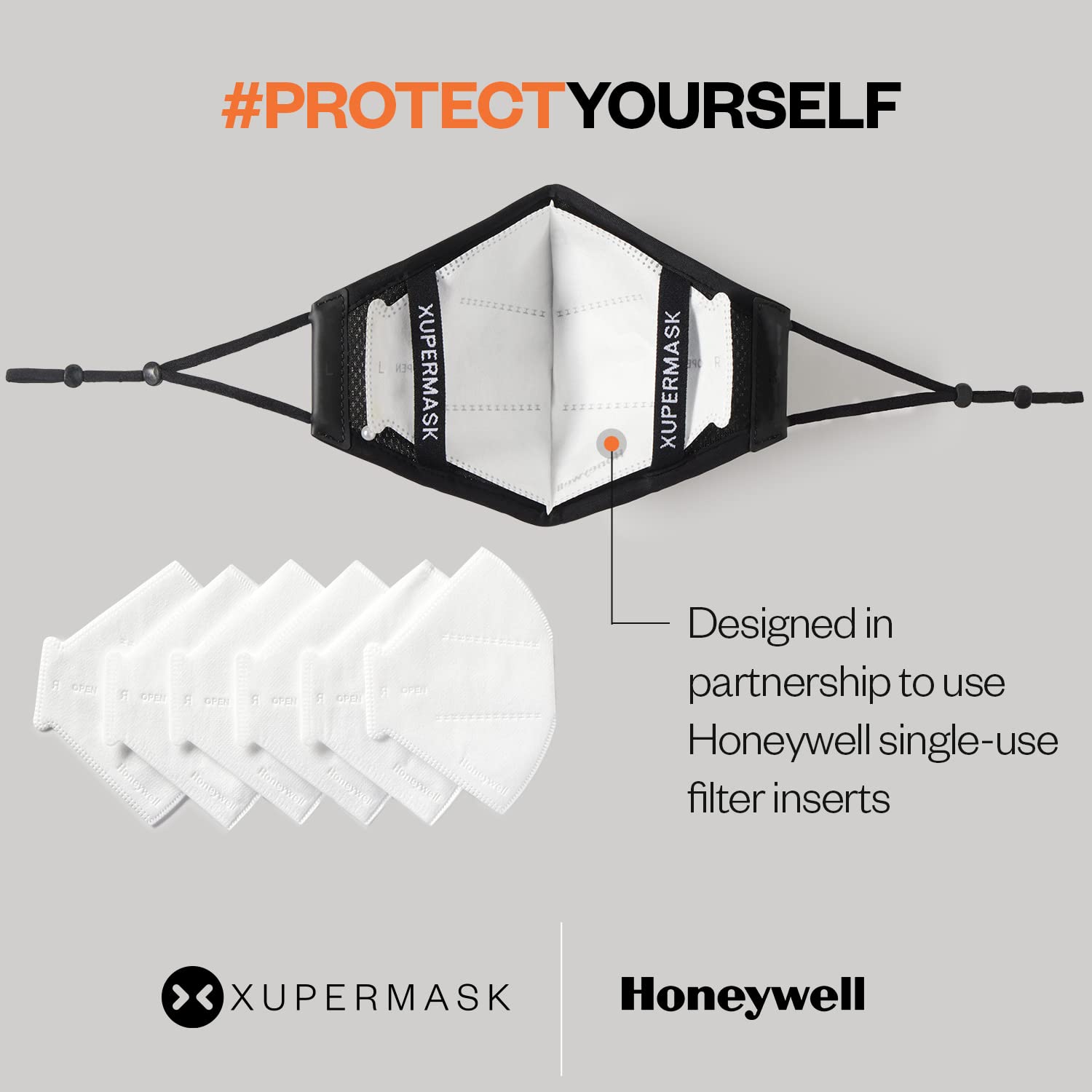 Open-Box New XUPERMASK XUPERFAB Reusable Face Mask System with Honeywell Filters  Patches. Retail $98.00