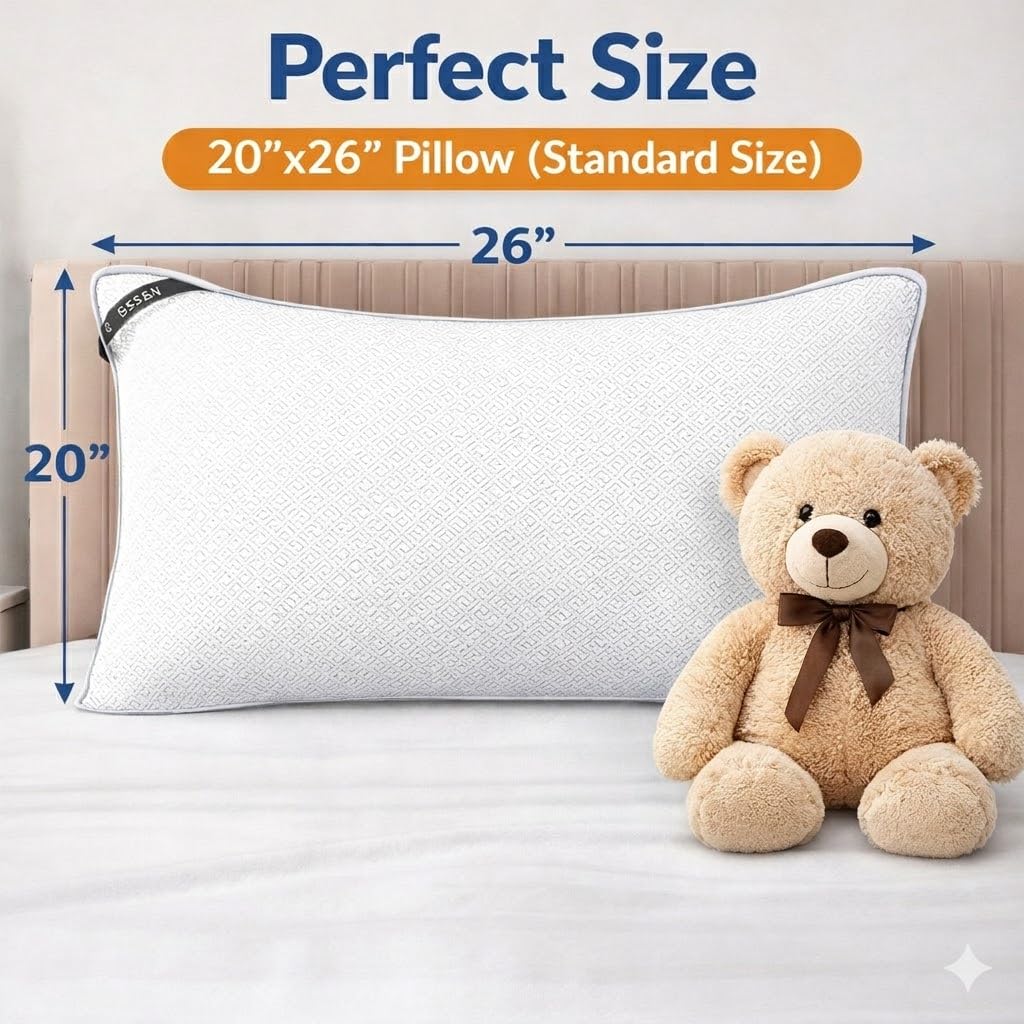 Open-Box New MZOIMZO Hotel Collection Bed Pillows Set of 2 with Cooling Mesh  Down Alt Fill Retail $29.00