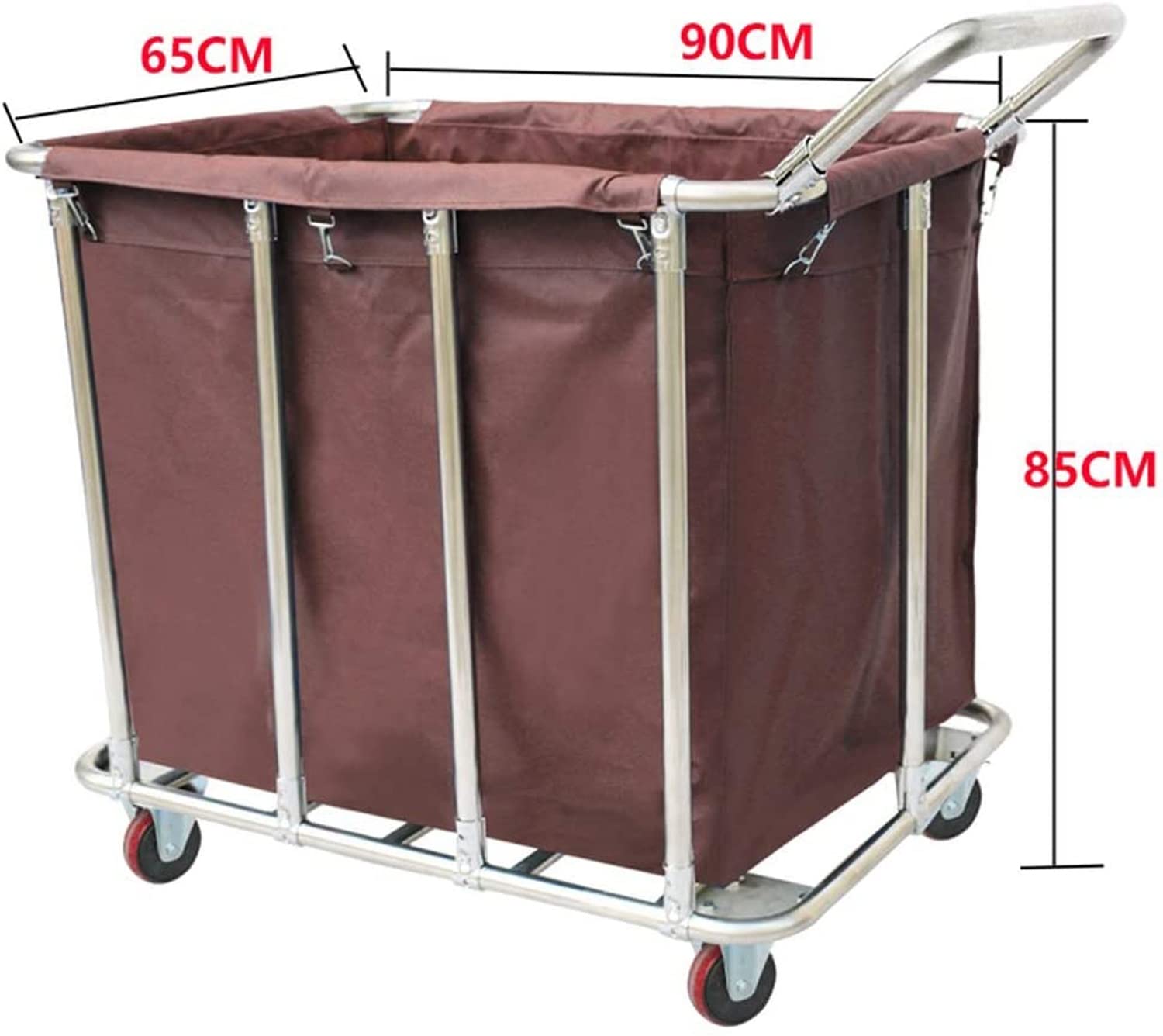 New frides 400L Heavy Duty Stainless Steel Rolling Commercial Laundry Cart with Removable Waterproof Canvas Liner - 440lbs Load Retail $179.00