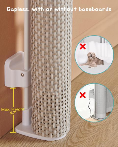 Retractable Baby Gate Rattan Mesh 33 Tall Expands to 55 Wide for Stairs and Doorways