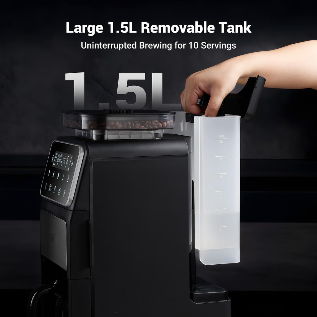 Black 10-Cup Grind  Brew Coffee Maker with 4 Flavor Options