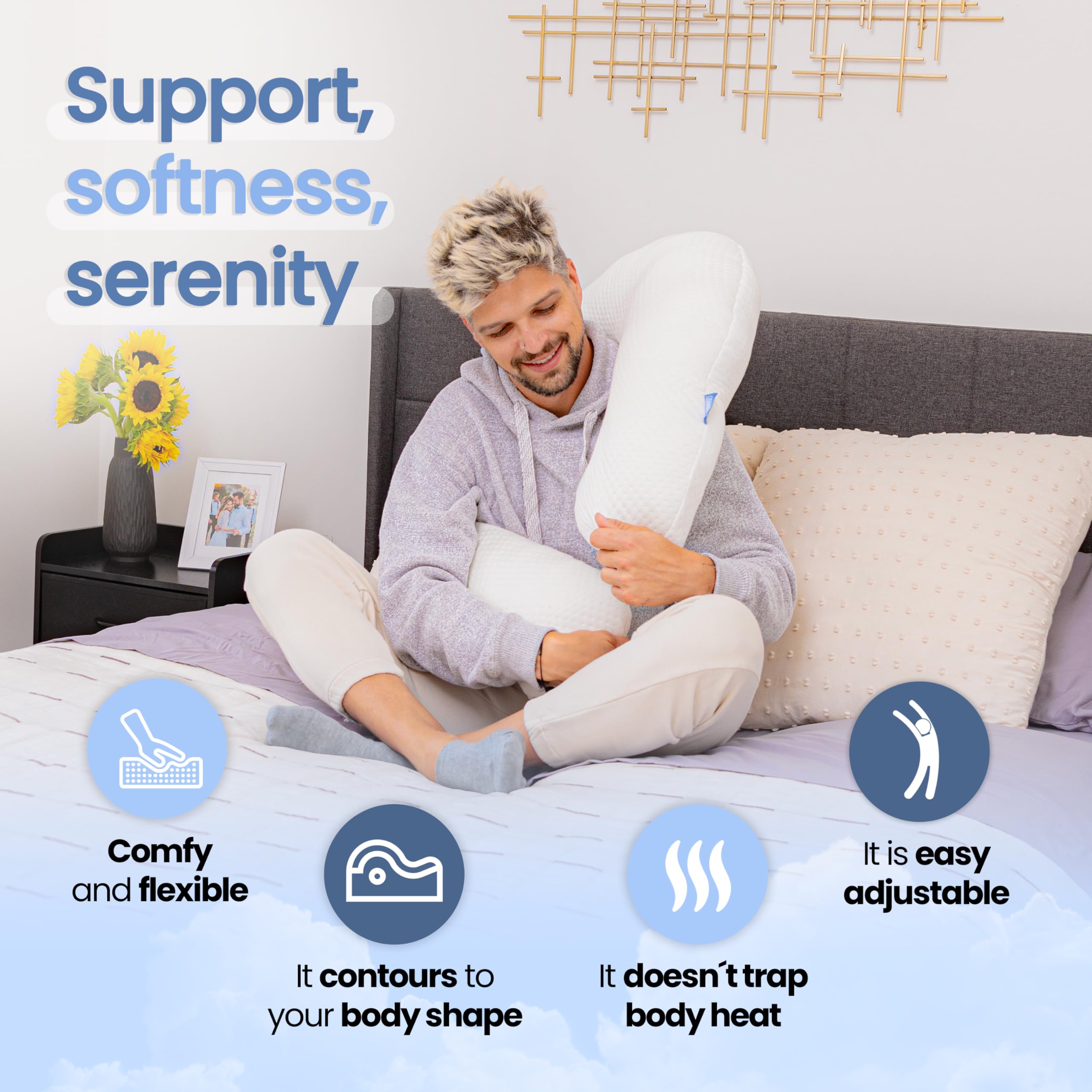Open-Box New Contour 7-in-1 Ergonomic Micro-Coil Support Body Pillow Retail $44.80