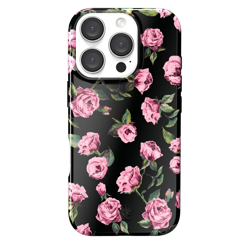 Pink Rose Floral MagSafe Phone Case for iPhone 16 Pro