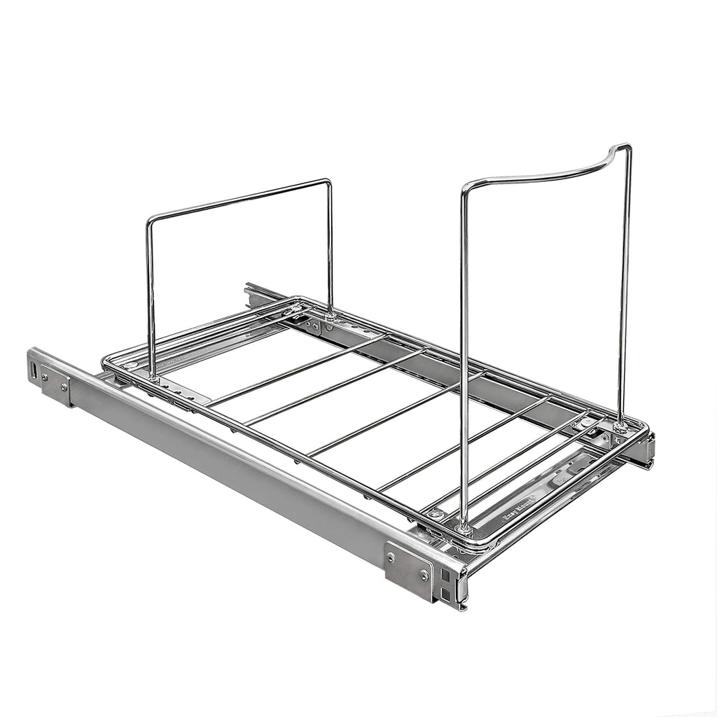 Heavy Duty Pull-Out Trash Can Sliding Cabinet Organizer - Chrome
