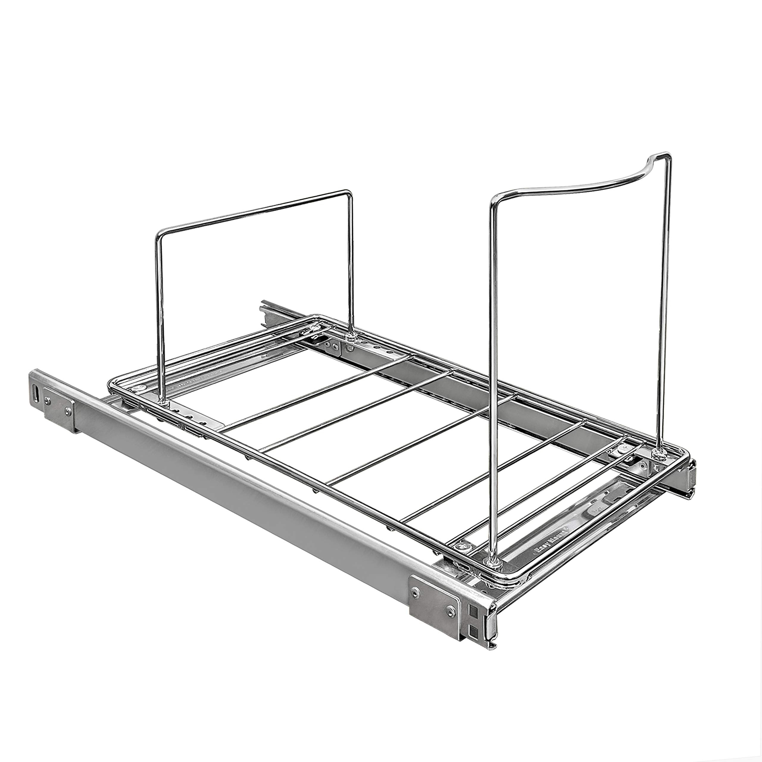 Heavy Duty Pull-Out Trash Can Sliding Cabinet Organizer - Chrome