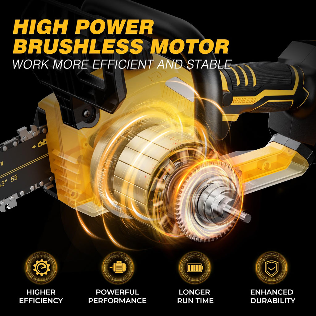 2-IN-1 Cordless 10-Inch Pole Saw & Chainsaw Compatible with DEWALT 20V MAX* Battery, Total Reach of Max 14.5ft, Electric Pole Saw for Tree Trimming Pruning (Tool Only-Battery & Charger not included)