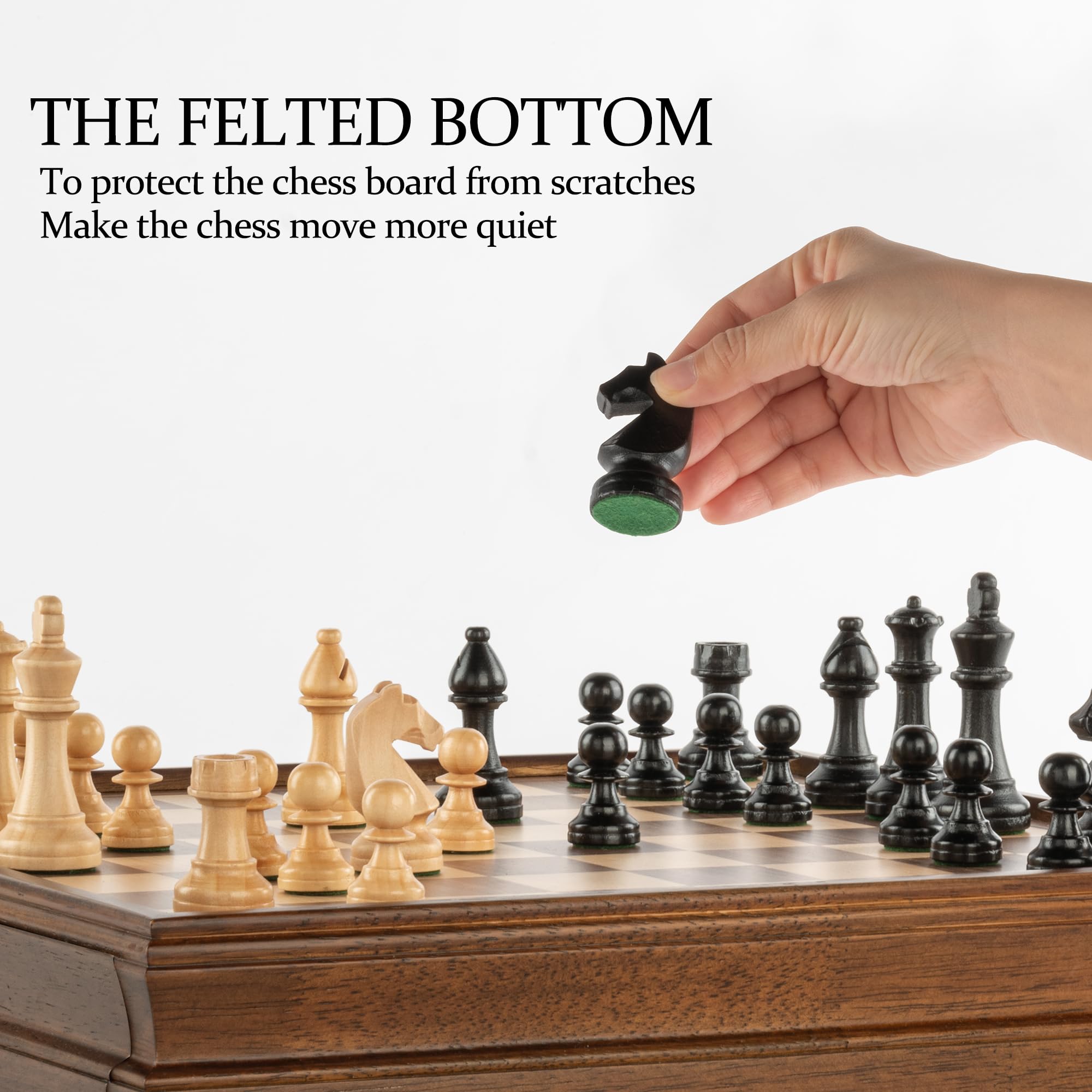 AA 15 Walnut Chess Set with Storage Drawer