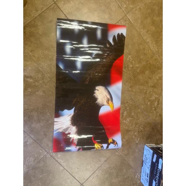 American Bald Eagle Patriotic Flag Adhesive Backed Graphic Decal 24 x 48