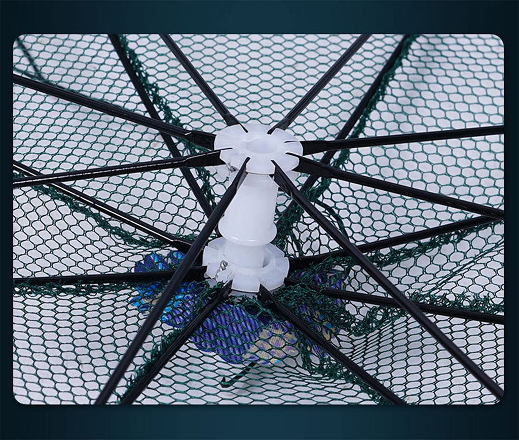 -Pack Foldable Green Fishing Bait Trap Cast Net Cage w18ft Nylon Rope
