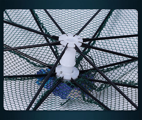 '-Pack Foldable Green Fishing Bait Trap Cast Net Cage w18ft Nylon Rope