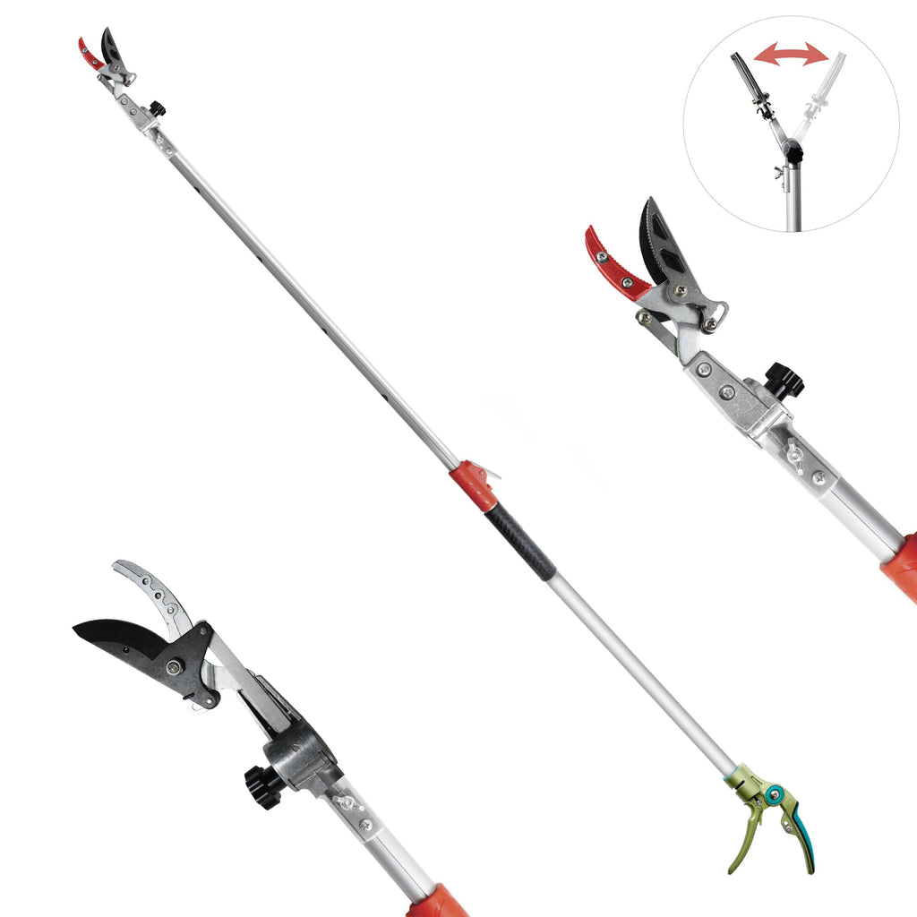 Garden Telescopic Pole Pruner 3.67-5.45 FT Extendable with Cut  Hold - Silver