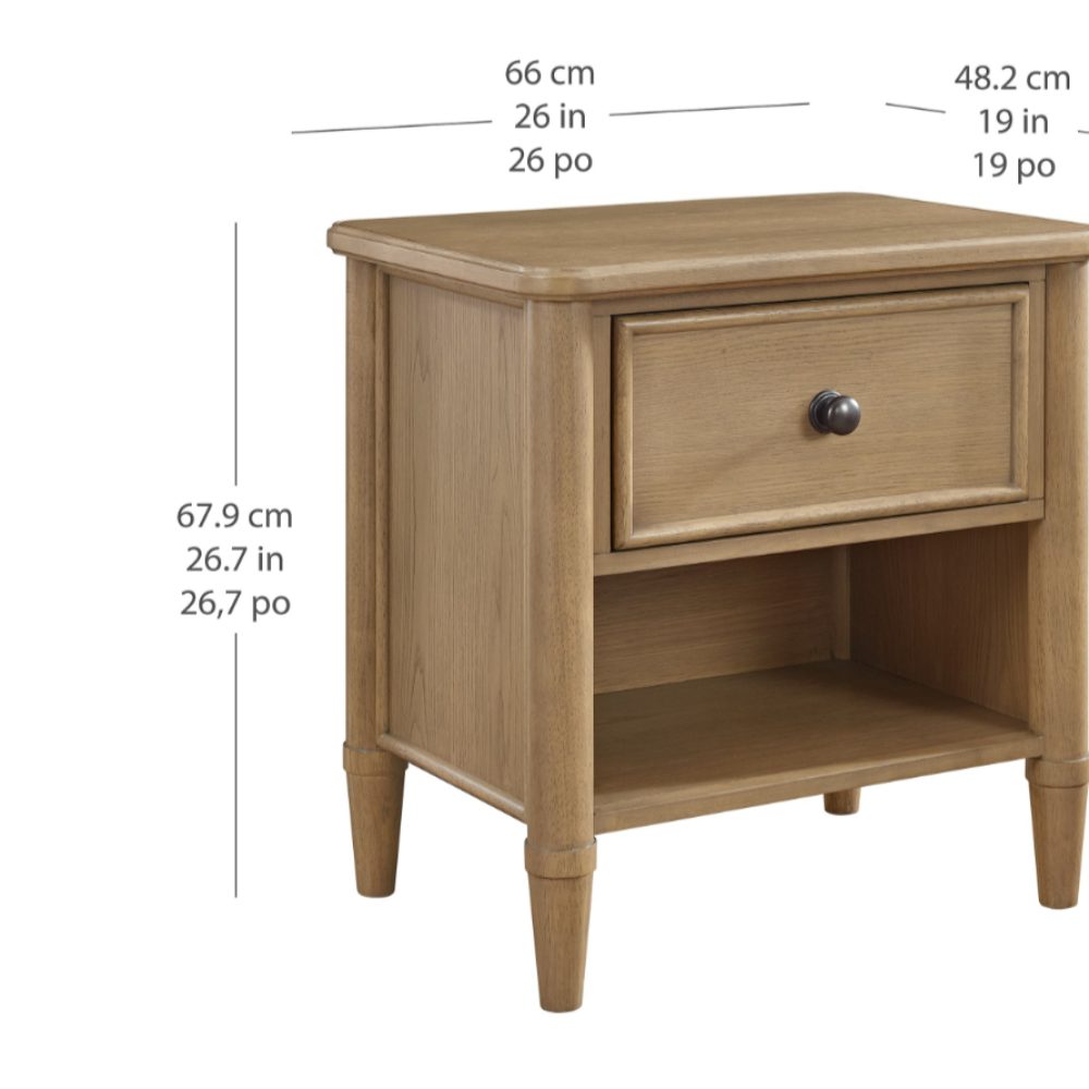 Rustic Oak Nightstand with Drawer and Shelf Retail $150.00