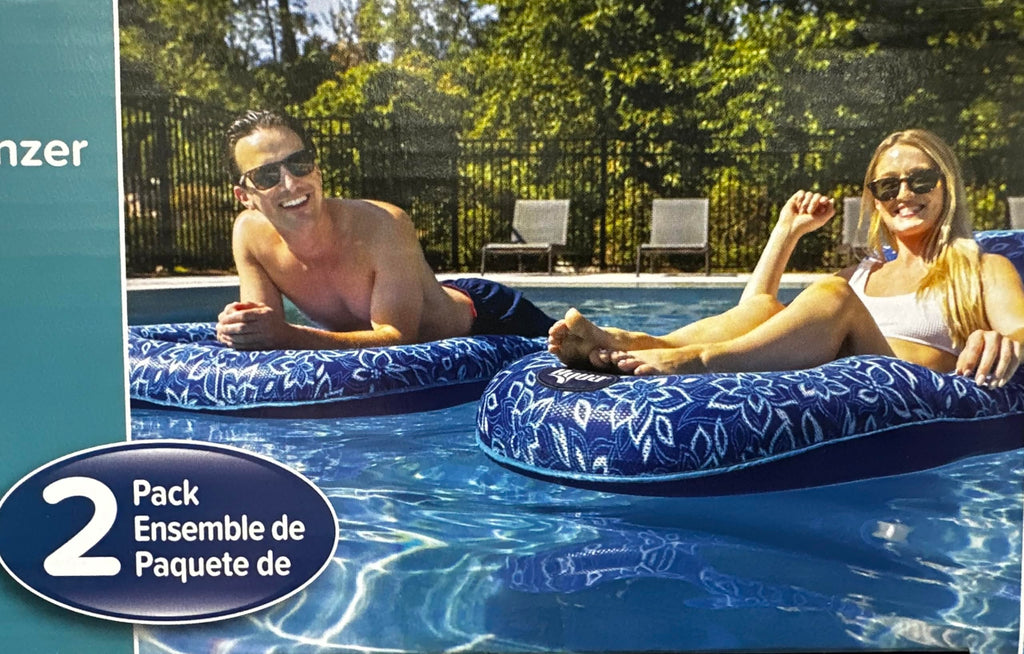Aqua LEISURE Blue Pool Lounger 2-Pack