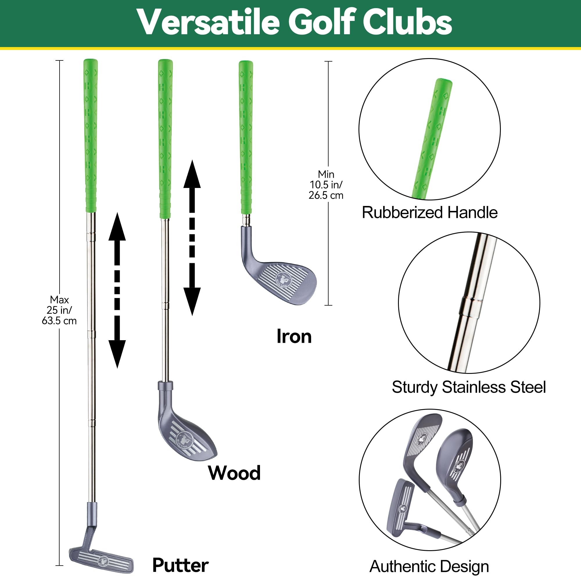 Multicolored Plastic Toy Golf Club for Kids 3-5 Year Old
