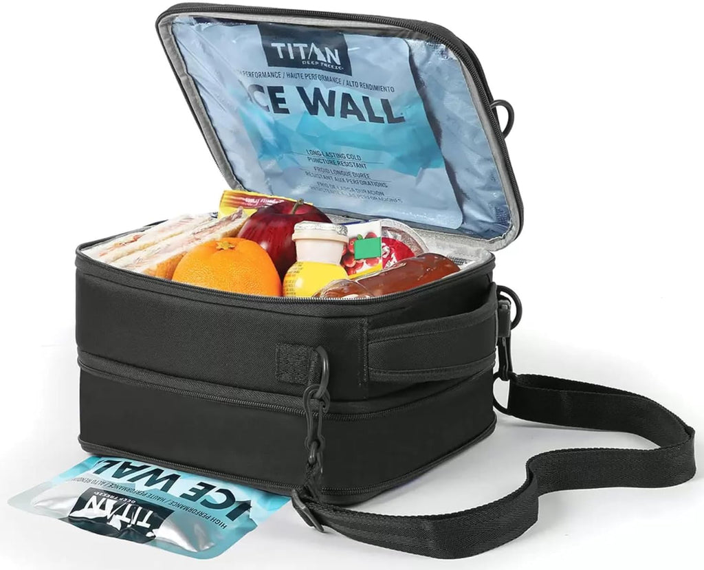 Black Expandable Insulated Lunch Box Cooler with 2 Ice Walls  Leak-Proof Lining Retail $44.00