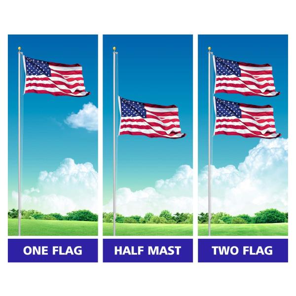 Flag Pole for Outside In Ground, 25FT Sectional Flag Pole Kit, Extra Thick 14 Gauge Heavy Duty Aluminum Flagpole, Outdoor Flag Poles with 3x5 American Flag for Yard, Residential or Commercial Retail $79.00