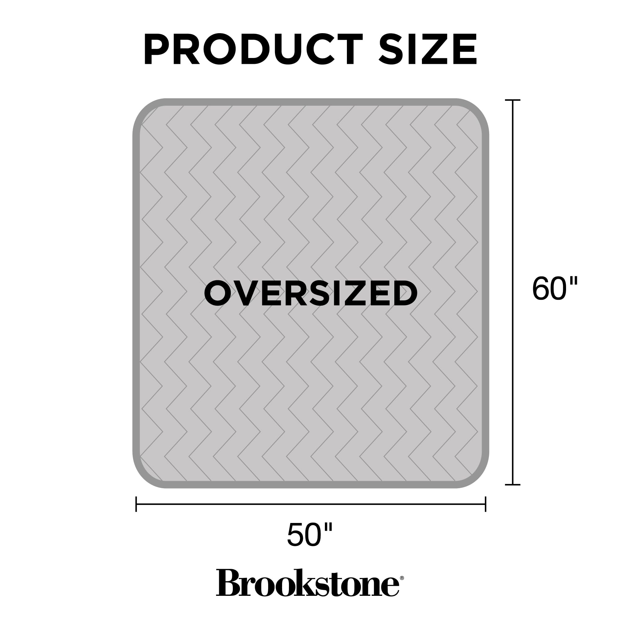 Brookstone Heated Herringbone Throw Blanket - Heat Blankets Electric - Faux Fur Heated Throw Blanket- 4 Heat Settings, 4-Hour Auto Shut Off, 100% Polyester, 50"x60" - Charcoal