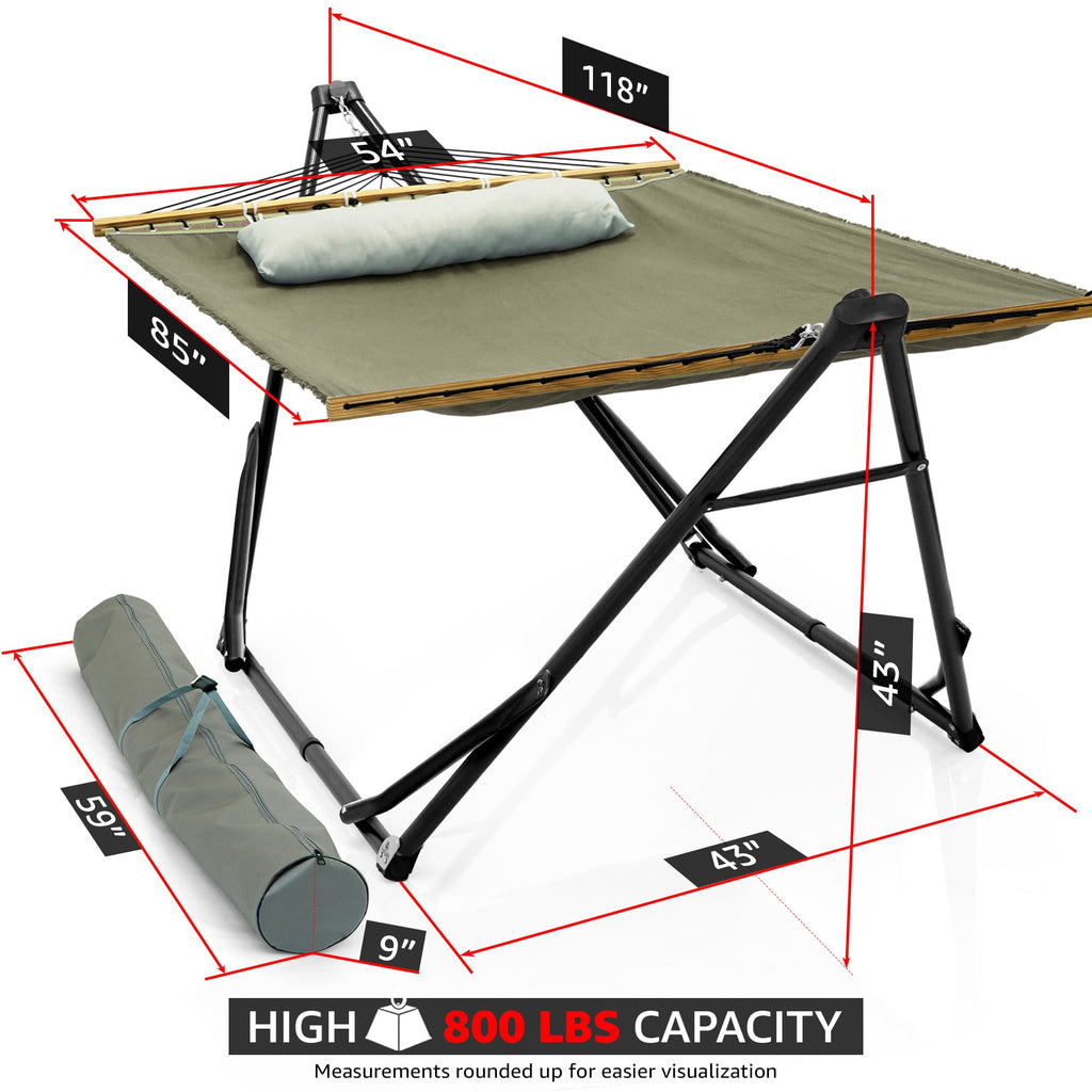 Unity Hammock with Stand 800 lbs Capacity Steel Double Hammock Sage 46 lbs