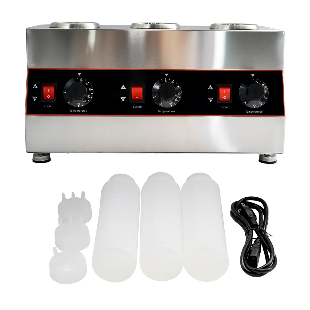 Commercial Electric Sauce Warmer with 3 Pump Dispenser Silver $110.25 Retail $147.00