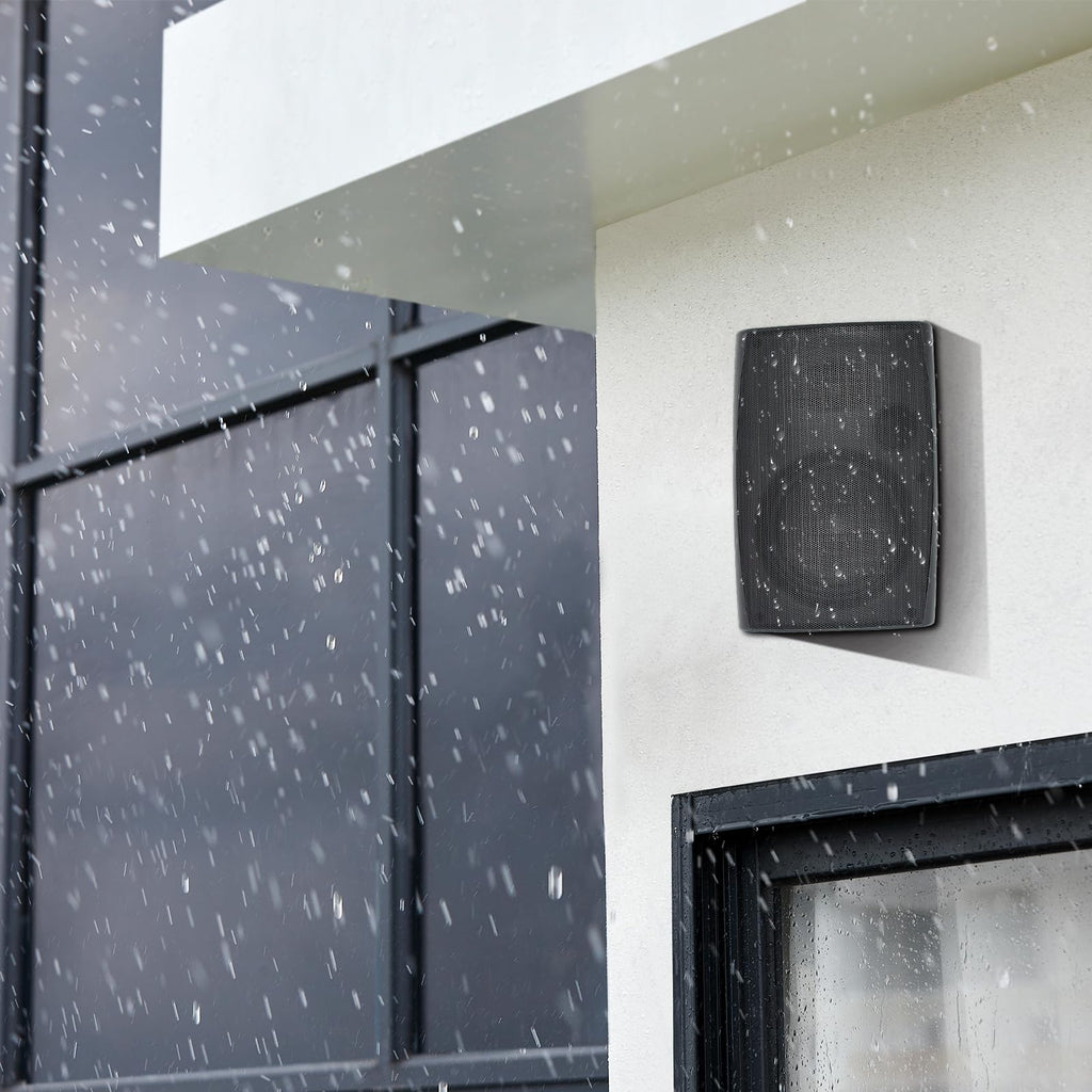 5 Inch Outdoor Wall-Mounted Speakers 800W Waterproof Black 4 Passive