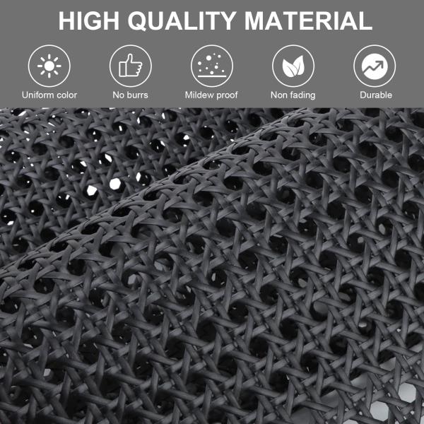 16" x 72" Plastic Cane Webbing for Basket Making, Black Synthetic Rattan Roll for Crafting, Basketry Supplies, DIY Projects Retail $24.00