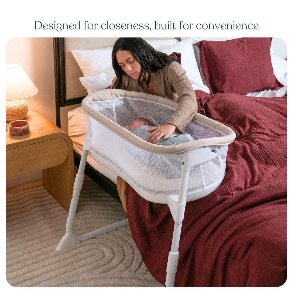 HALO BassiNest Baby Bedside Bassinet with Lowering Wall - Oat