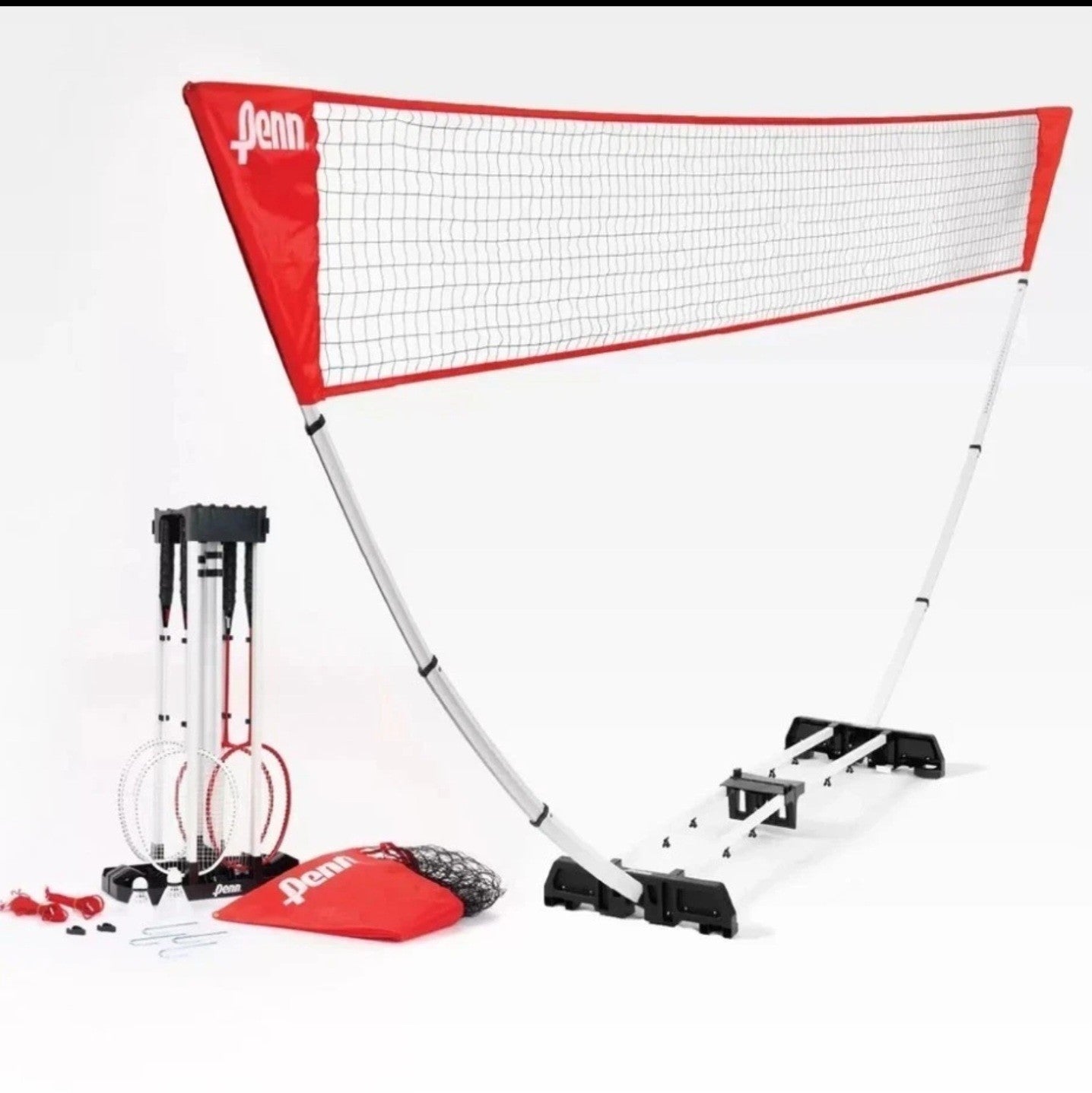  Penn Premium Easy Setup Badminton Set - 4 Rackets 2 Shuttlecocks