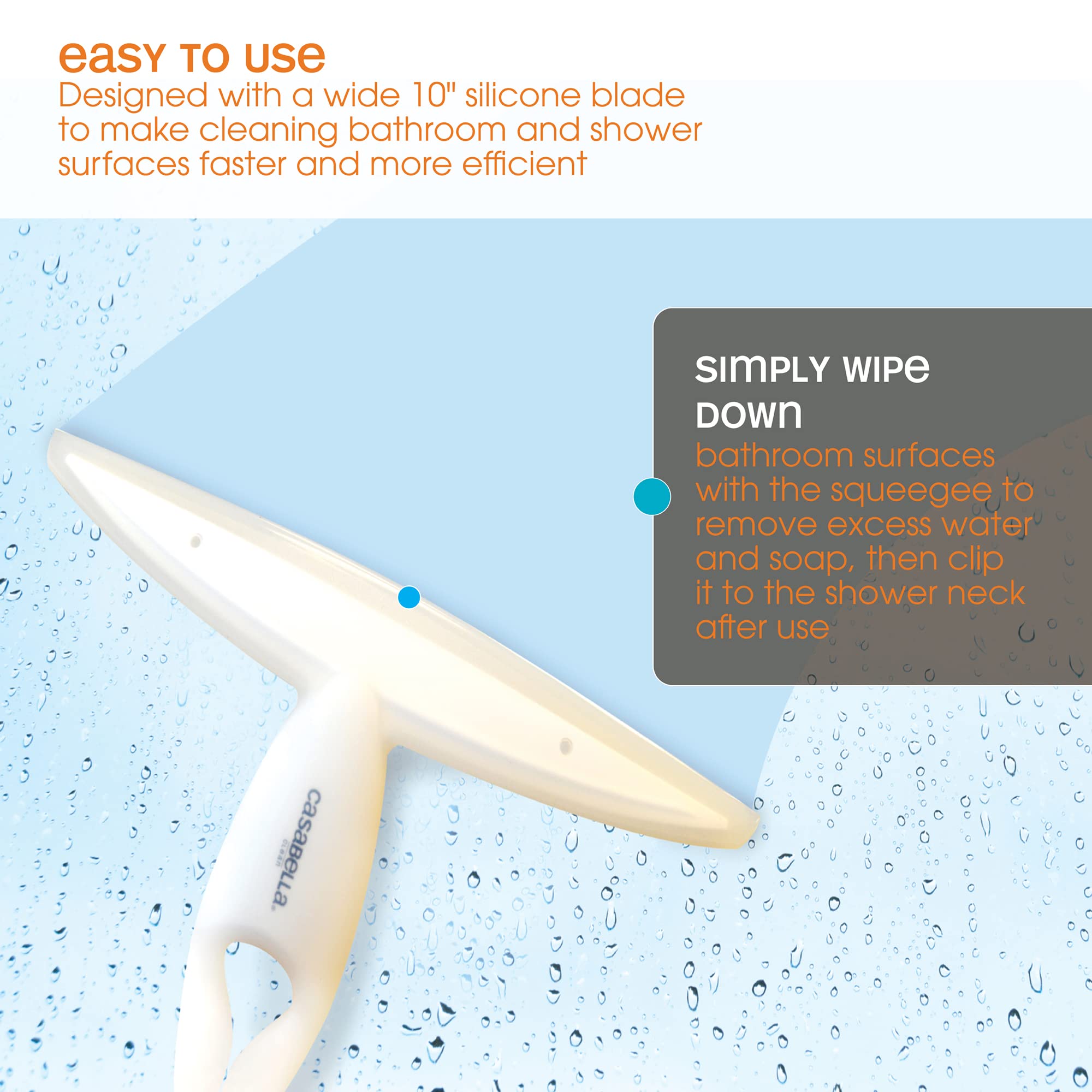 Casabella 10 White Clip-on Silicone Squeegee