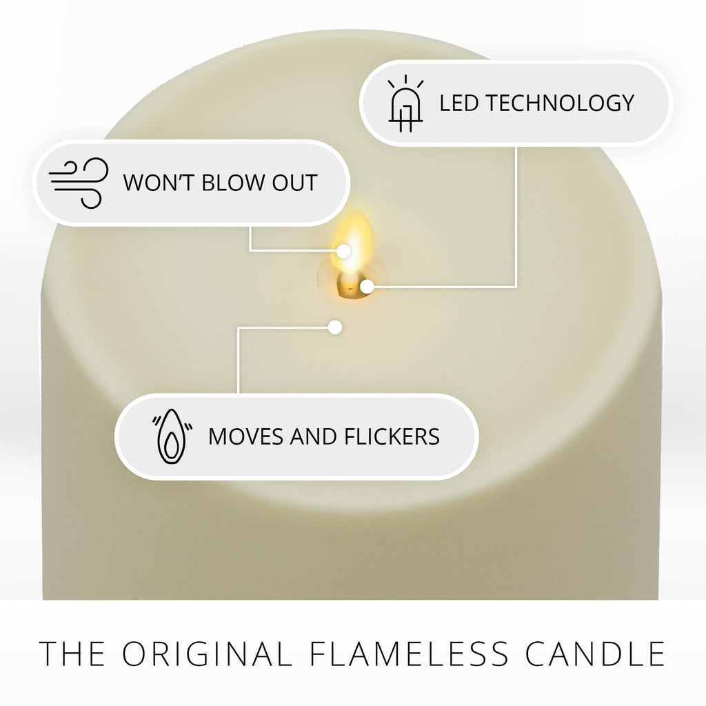 Ivory Moving Flame LED Pillar Candle 6x11