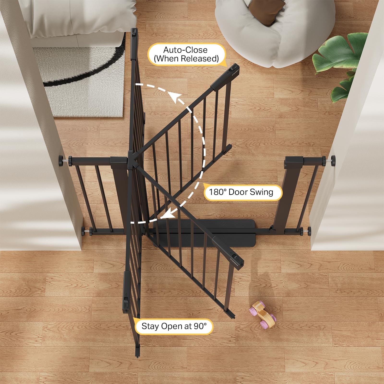 Cumbor Black Baby Gate 29.7-40.6in Wide $82.00 Retail $82.00