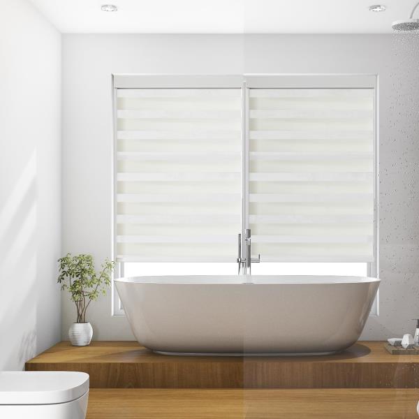 Zebra Roller Shades 36W x 72H White Dual-Layer Light Control Retail $49.00