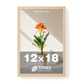 12x18 Poster Frame Natural Wood with Plexiglass 1 Pack