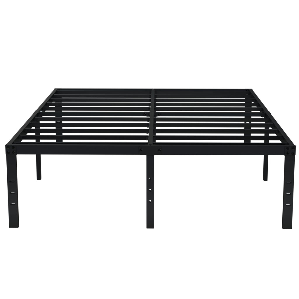 Queen 18 Inch Heavy Duty Black Metal Platform Bed Frame with Storage No Box Spring Needed