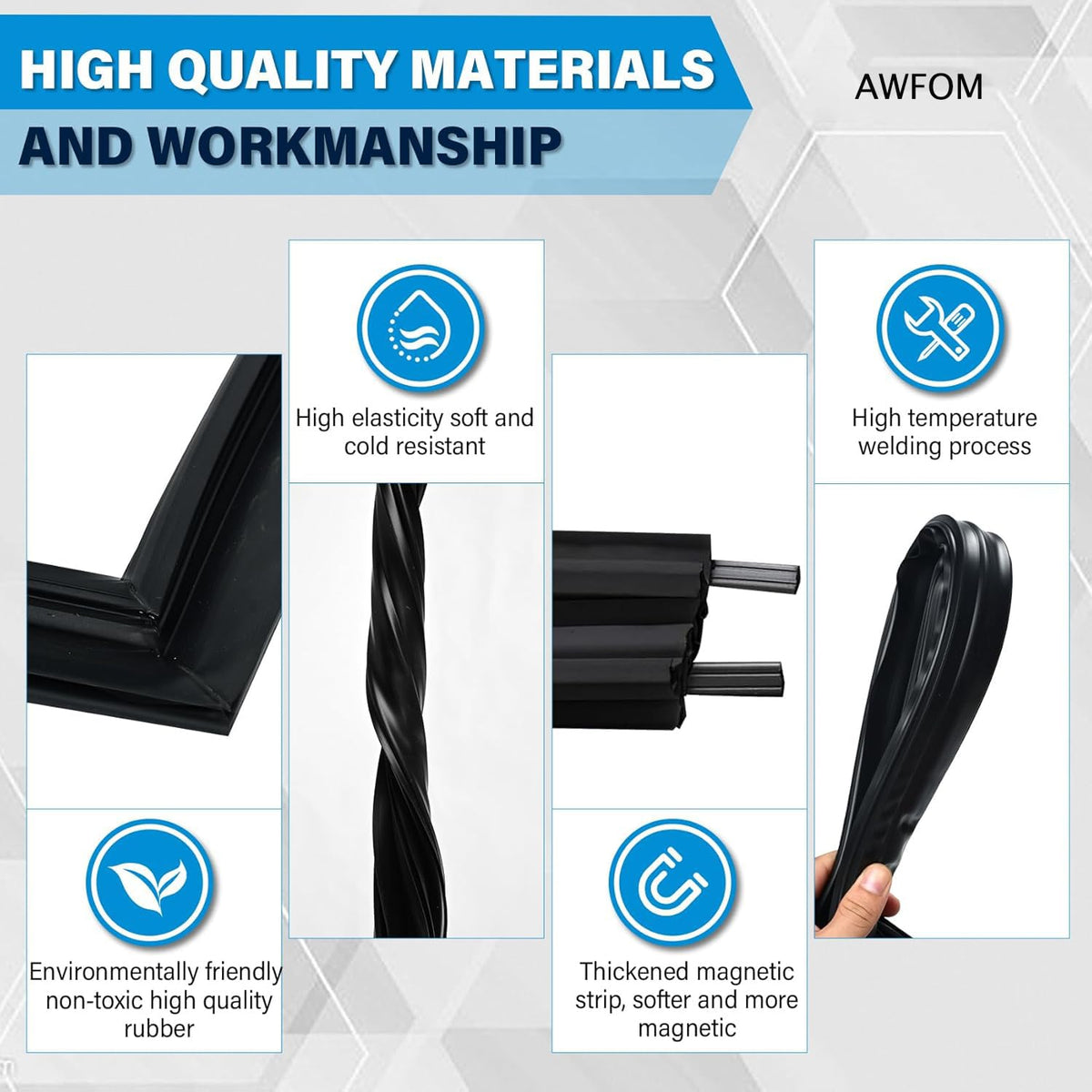Custom Universal Refrigerator Door Gasket Magnetic Rubber Seal Black - $38.25 Retail $51.00 - Image 3