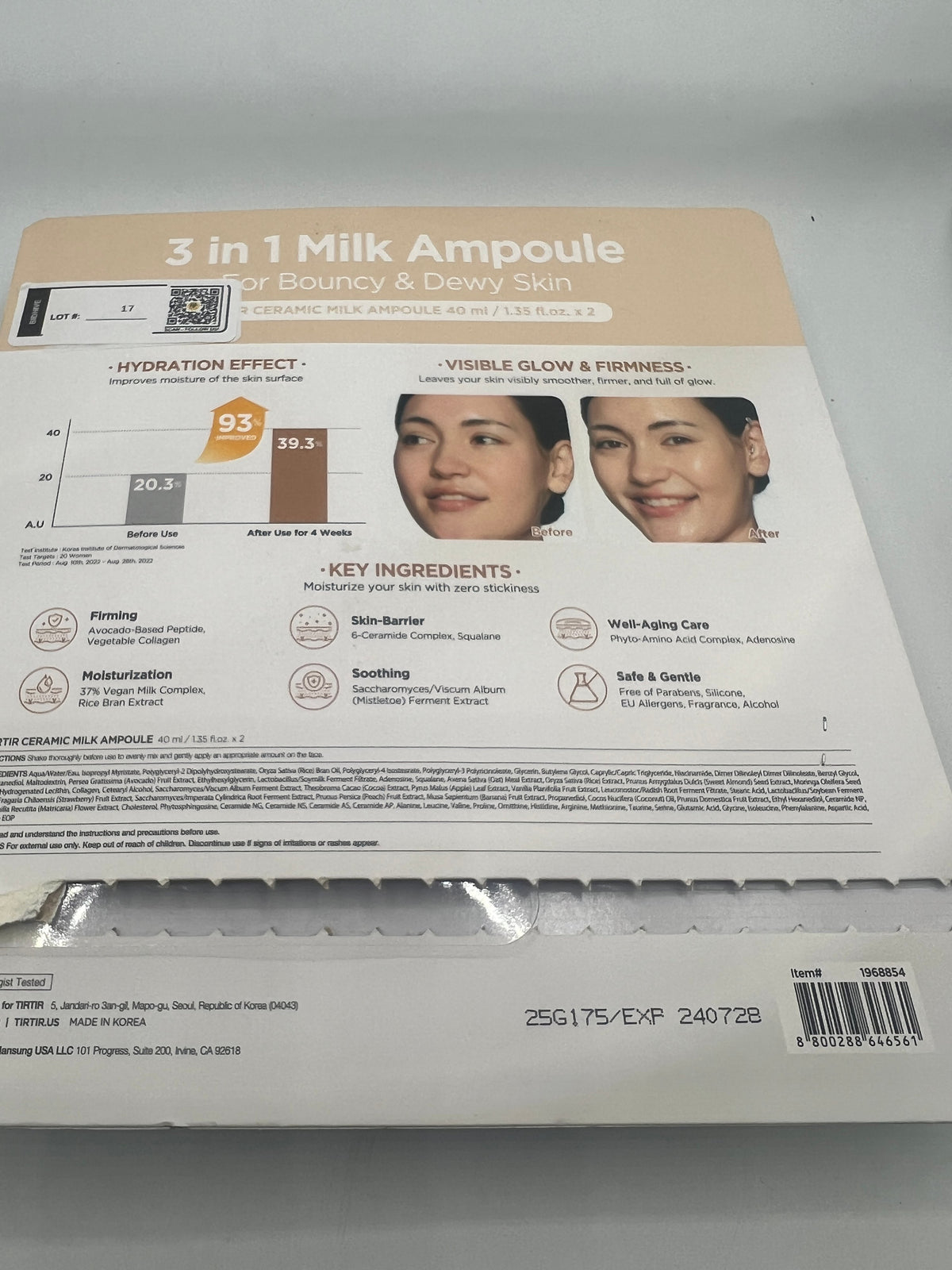 TIRTIR Ceramic Milk Ampoule 40ml Set of 2 - Image 3