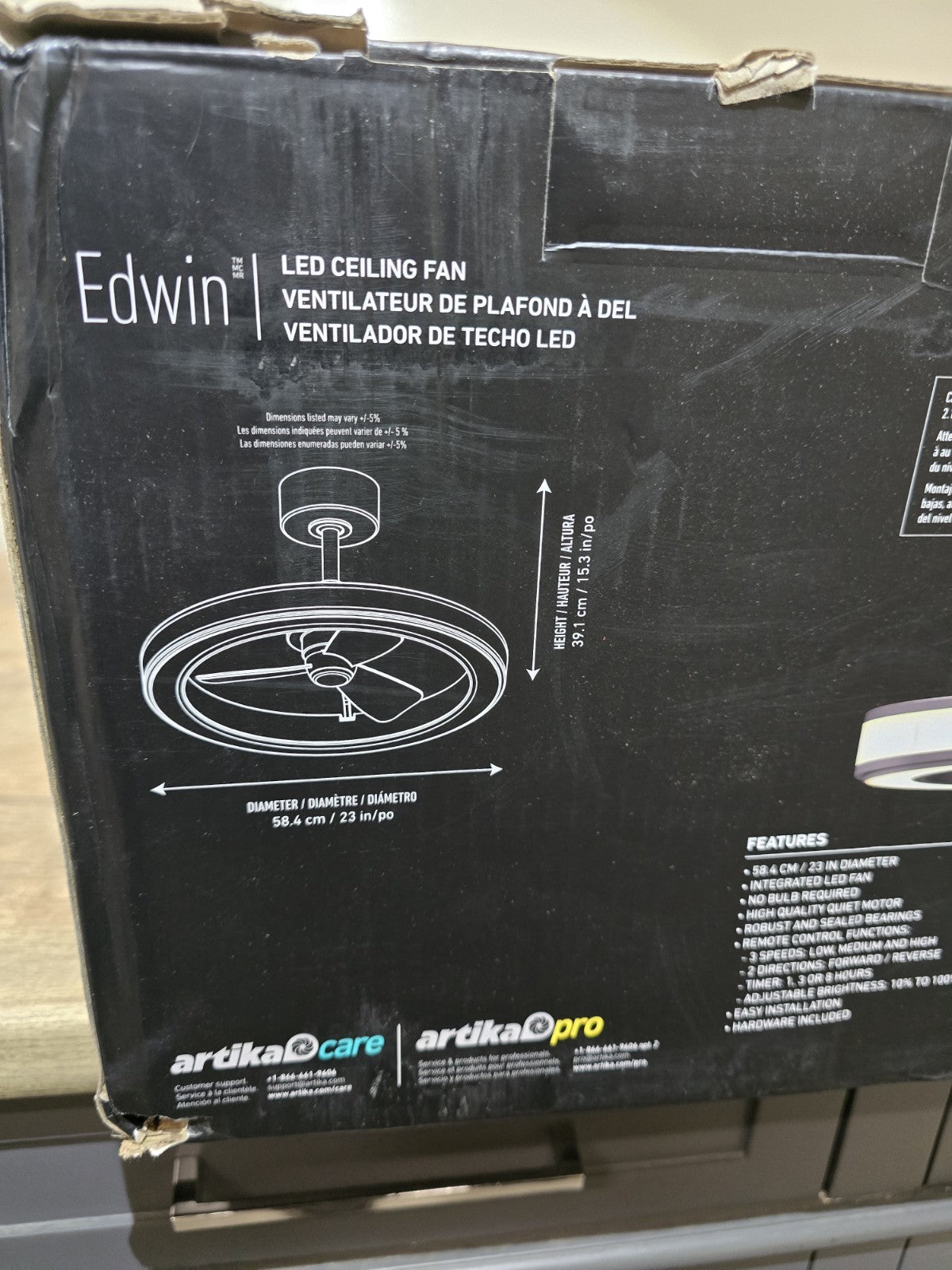 Artika Edwin LED Ceiling Fan with Remote - Image 4