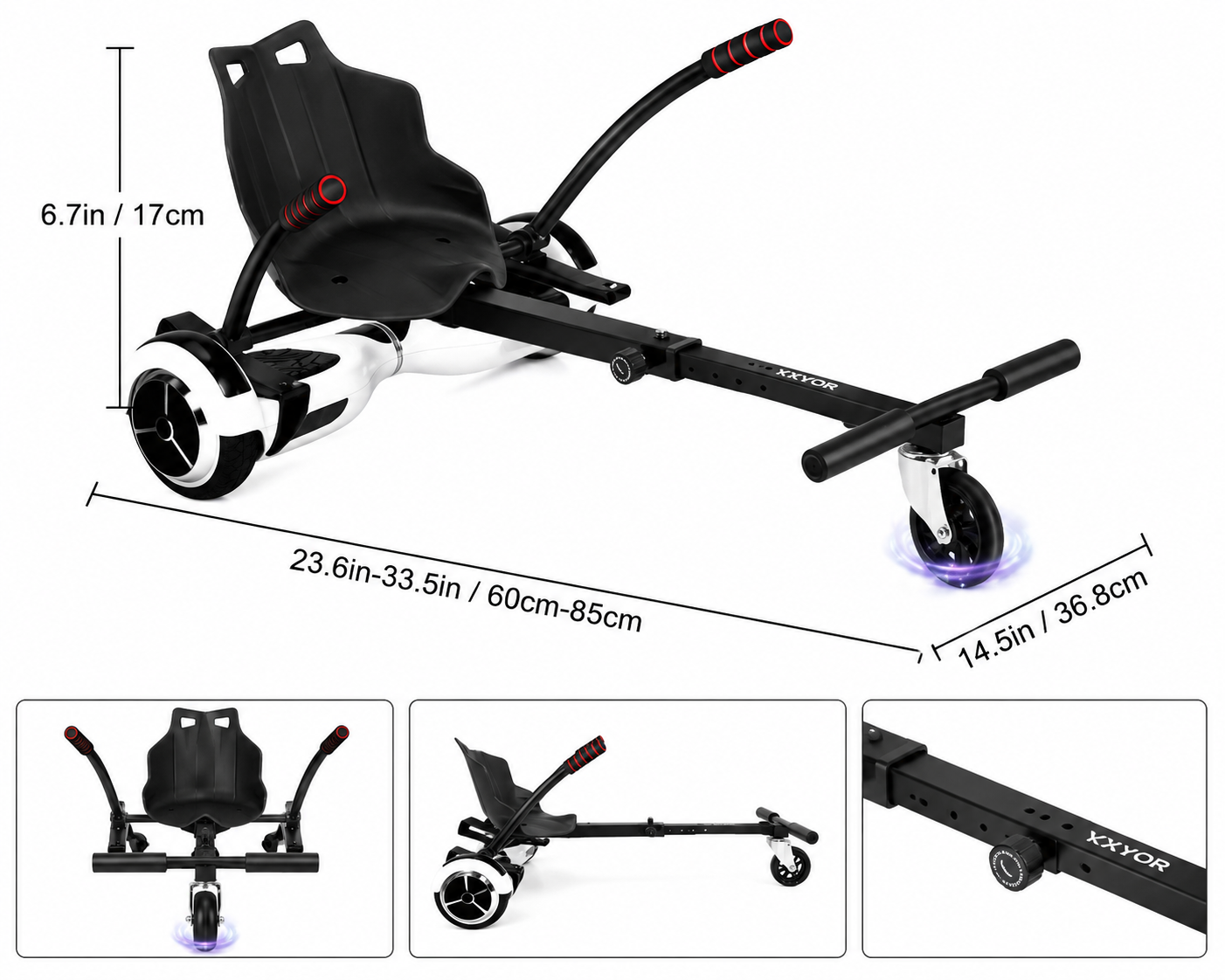 Hoverboard Seat Attachment Adjustable Frame - Image 1