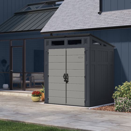 Suncast Modernist 6x5-ft All-Weather Storage Shed with Tool Hooks - Image 3