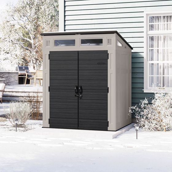 Suncast Modernist 6x5-ft All-Weather Storage Shed with Tool Hooks - Image 7