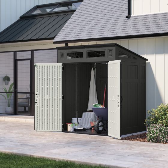 Suncast Modernist 6x5-ft All-Weather Storage Shed with Tool Hooks - Image 6
