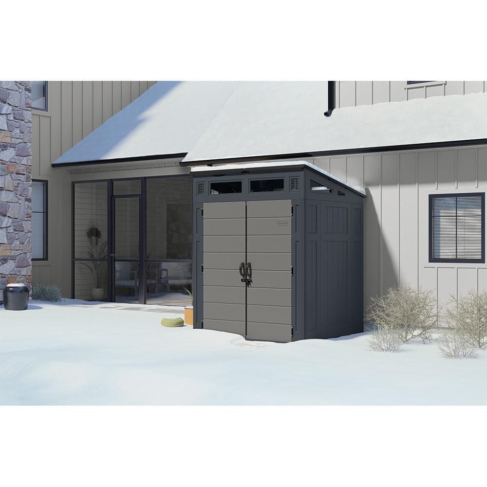 Suncast Modernist 6x5-ft All-Weather Storage Shed with Tool Hooks - Image 2