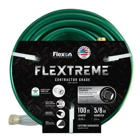 Flexon Contractor Grade Hose with Guard & Grip  5/8  X 100 - Image 1