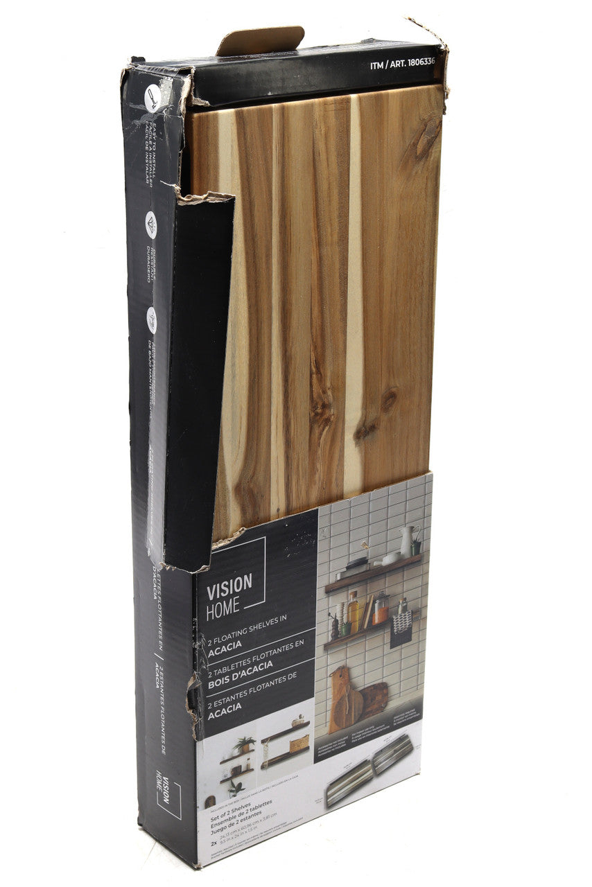 Vision Home Acacia Floating Shelves  24  (Set of 2) - Image 7