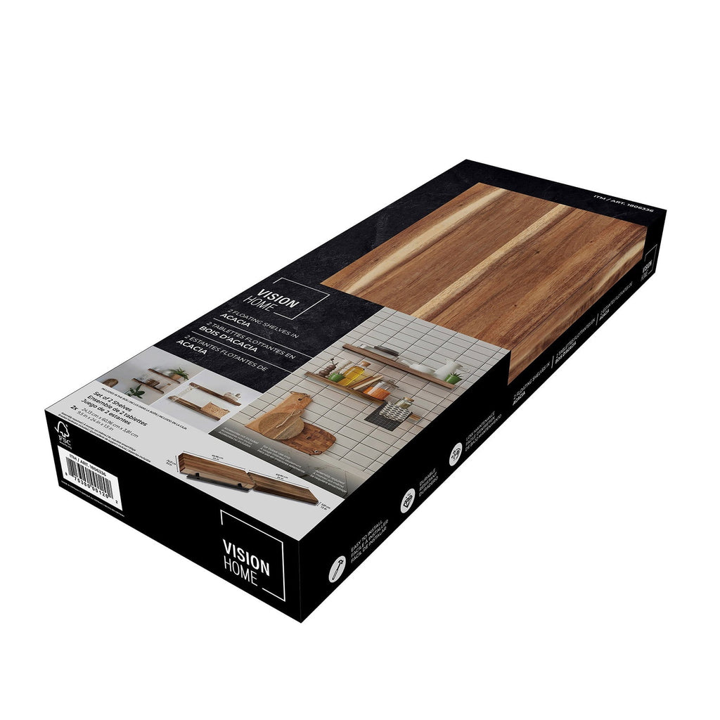 Vision Home Acacia Floating Shelves  24  (Set of 2) - Image 6