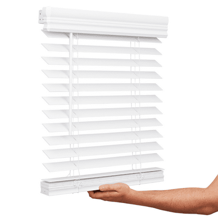 2" Cordless Faux Wood Blind - Bright White - Image 2