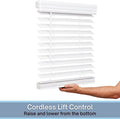 2" Cordless Faux Wood Blind - Bright White - Image 1