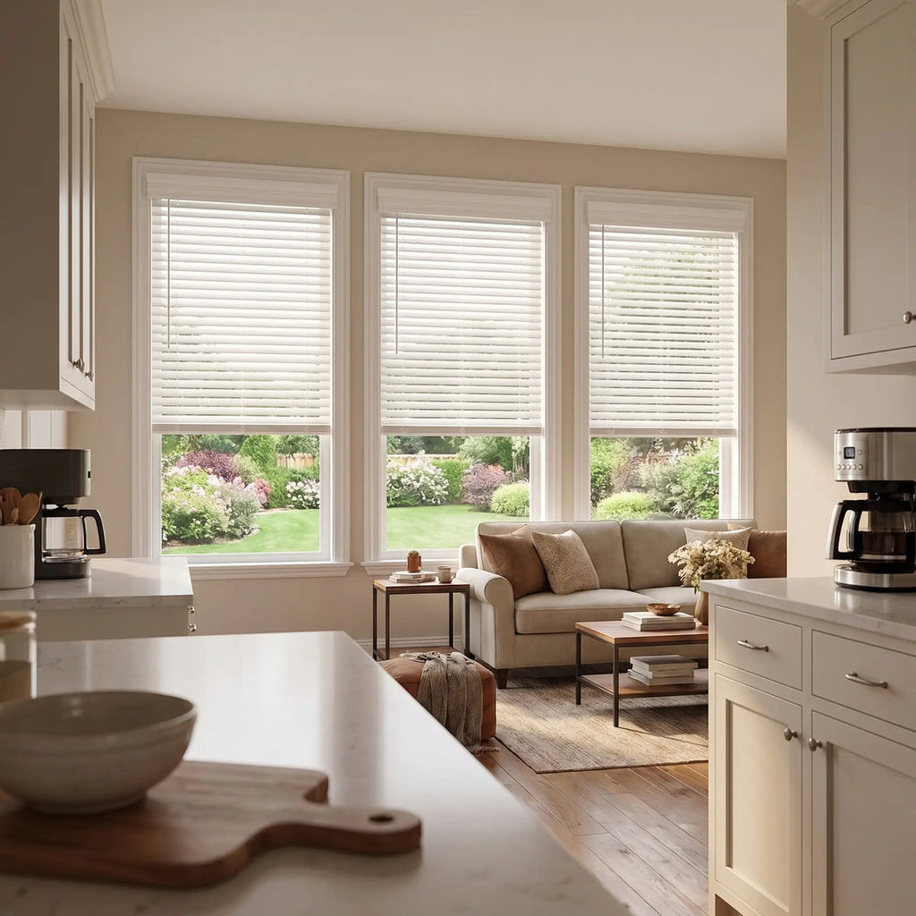 2" Cordless Faux Wood Blind - Bright White - Image 5