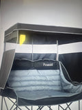Pcuald 3-Seat Patio Swing with Canopy Black and Gray Outdoor - Image 1