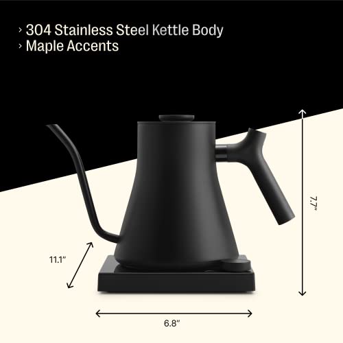 Fellow Stagg EKG Pro Studio Electric Gooseneck Kettle - Pour-Over Coffee and Tea Pot, Stainless Steel, Quick Heating, Matte Black, 0.9 Liter - Image 4