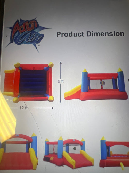 Action Air Bounce House Red Blue Yellow Inflatable Slide Castle - Image 2